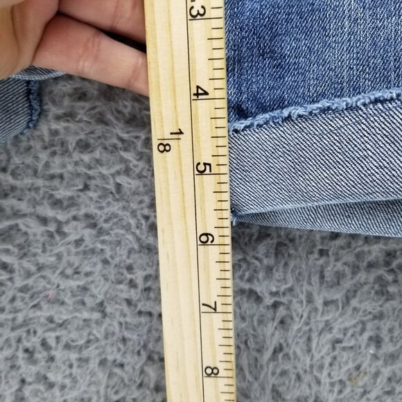 Loft Shorts Womens 2 Blue Stretch Denim Roll Cuff Jort - Picture 6 of 12